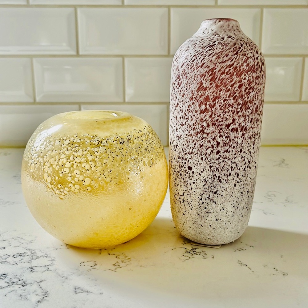 Anthropologie set of two glass decorative vases - Picture 7 of 15